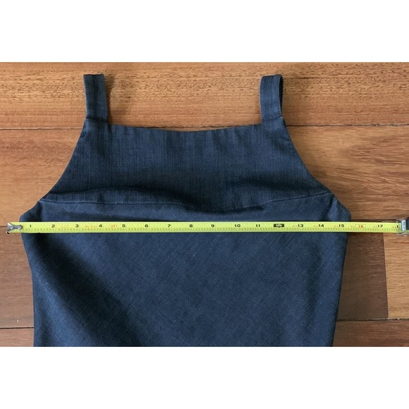 RAOUL Denim Dress Square Neck Lined Cotton A-Line Sleeveless Drop Waist Sz US 2 - Picture 7 of 8